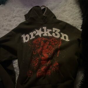 Men's Black Hoodie with Red Graphic